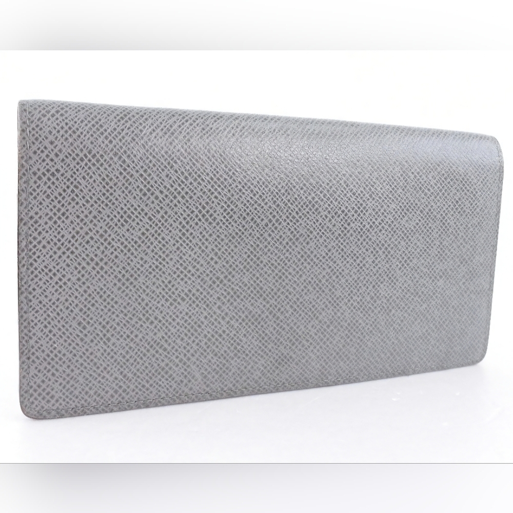 RARE LOUIS VUITTON Grey Taiga Brazza (Unisex) Bifold Long Wallet (EUC) - Picture 2 of 11